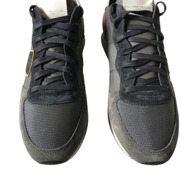 NIB Philippe Model Trpx Mondial City Sneakers Shoes Mens 44 10 Gray Low Tops NWT main image 4